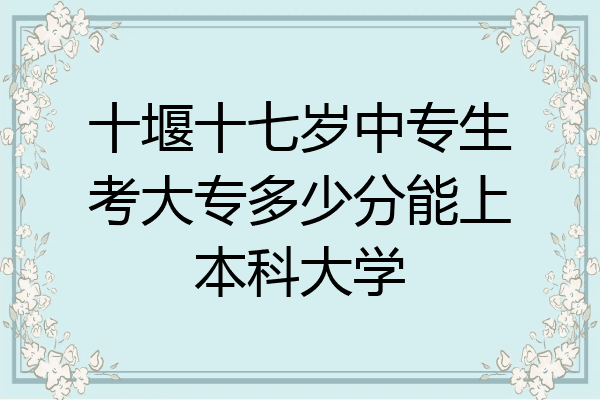 十堰十七岁中专生考大专多少分能上本科大学