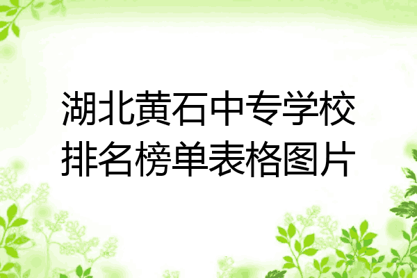 湖北黄石中专学校排名榜单表格图片