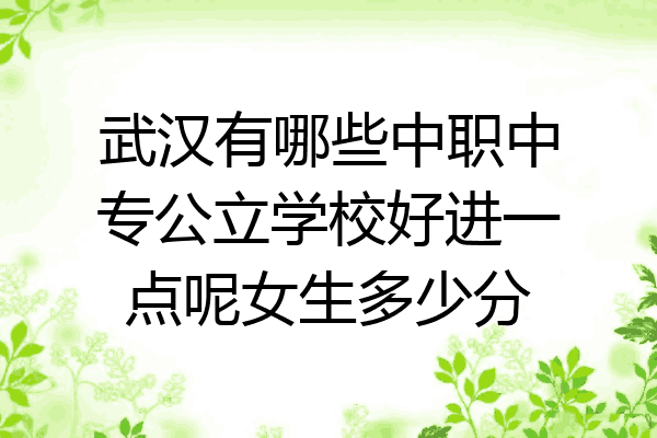 武汉有哪些中职中专公立学校好进一点呢女生多少分