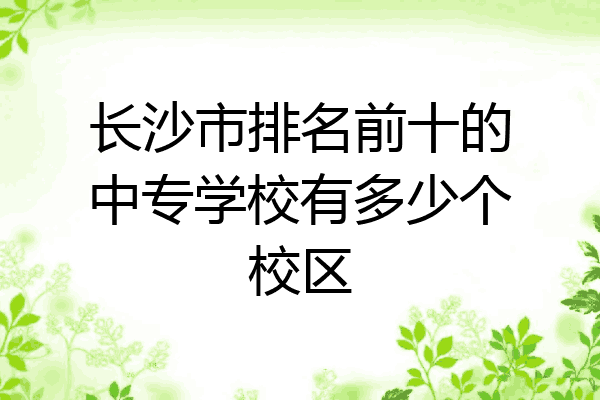 长沙市排名前十的中专学校有多少个校区