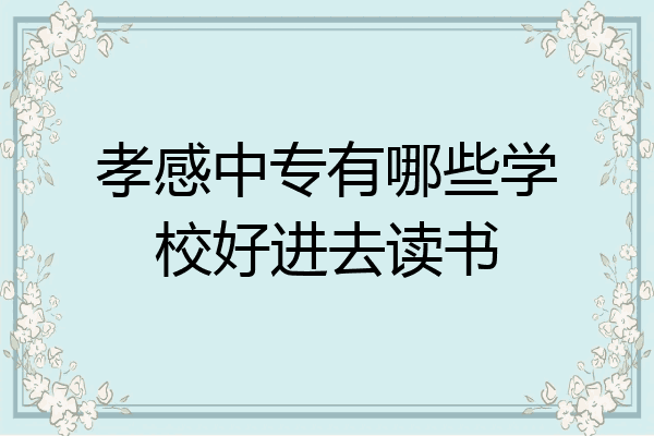 孝感中专有哪些学校好进去读书