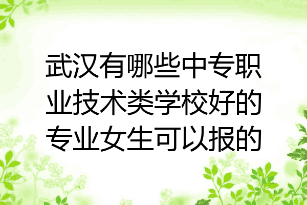 武汉有哪些中专职业技术类学校好的专业女生可以报的