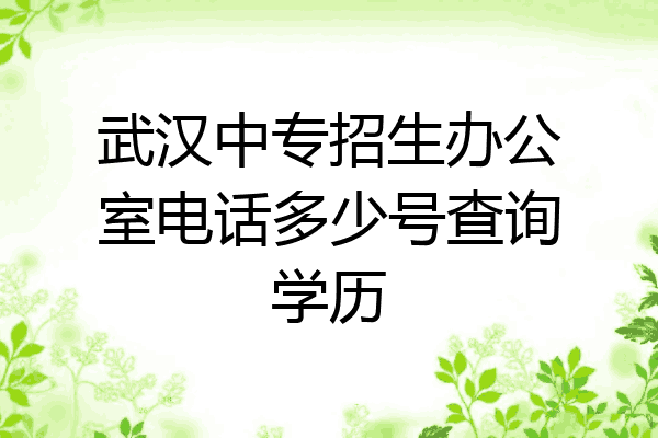 武汉中专招生办公室电话多少号查询学历