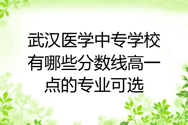 武汉医学中专学校有哪些分数线高一点的专业可选