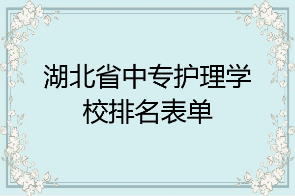 湖北省中专护理学校排名表单