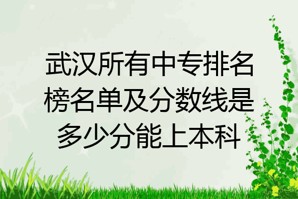 武汉所有中专排名榜名单及分数线是多少分能上本科
