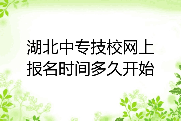 湖北中专技校网上报名时间多久开始