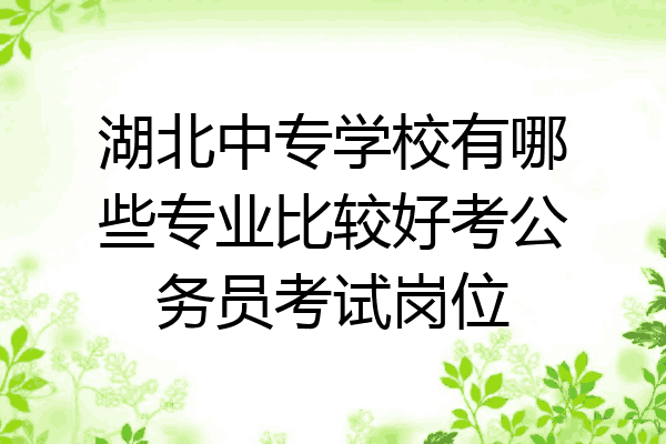 湖北中专学校有哪些专业比较好考公务员考试岗位