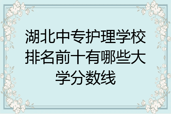 湖北中专护理学校排名前十有哪些大学分数线