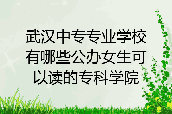 武汉中专专业学校有哪些公办女生可以读的专科学院
