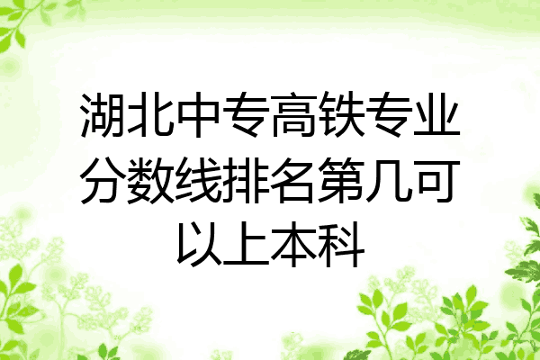 湖北中专高铁专业分数线排名第几可以上本科