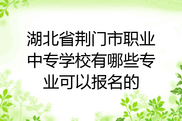 湖北省荆门市职业中专学校有哪些专业可以报名的