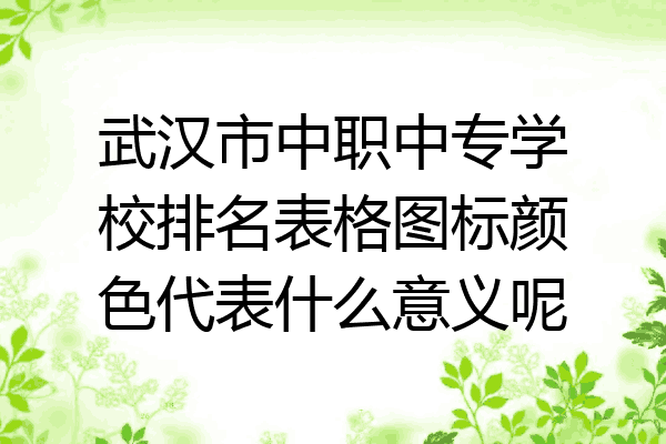 武汉市中职中专学校排名表格图标颜色代表什么意义呢
