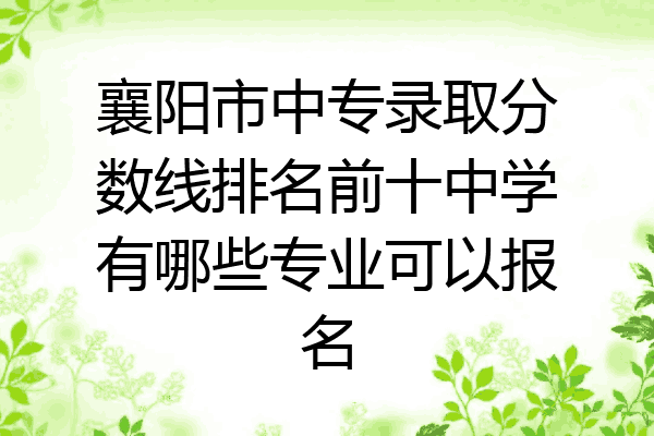 襄阳市中专录取分数线排名前十中学有哪些专业可以报名