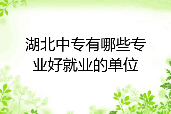 湖北中专有哪些专业好就业的单位