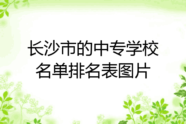 长沙市的中专学校名单排名表图片