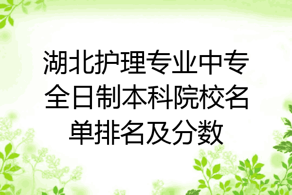 湖北护理专业中专全日制本科院校名单排名及分数
