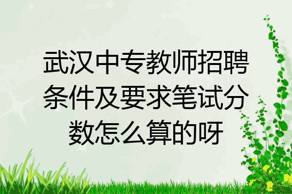 武汉中专教师招聘条件及要求笔试分数怎么算的呀