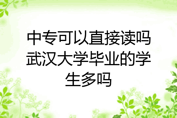 中专可以直接读吗武汉大学毕业的学生多吗