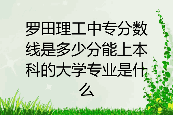 罗田理工中专分数线是多少分能上本科的大学专业是什么