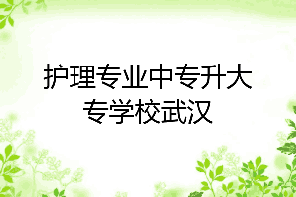护理专业中专升大专学校武汉