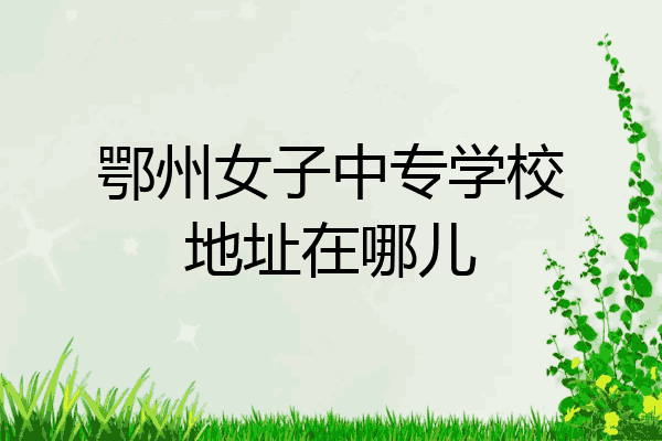 鄂州女子中专学校地址在哪儿