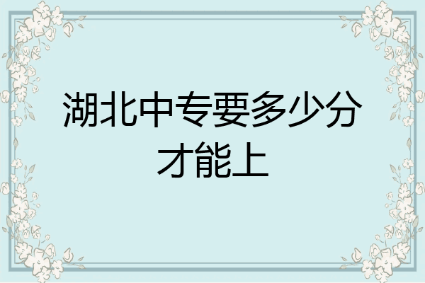 湖北中专要多少分才能上