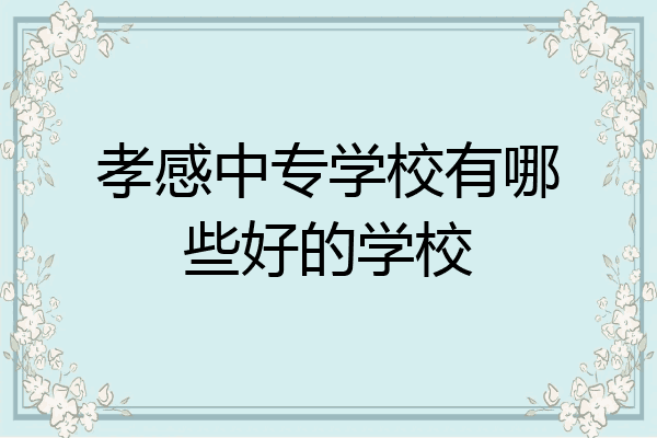 孝感中专学校有哪些好的学校