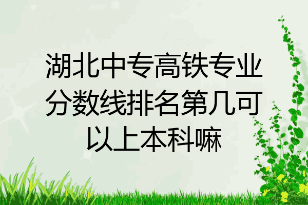 湖北中专高铁专业分数线排名第几可以上本科嘛