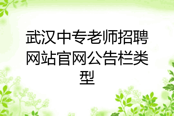 武汉中专老师招聘网站官网公告栏类型