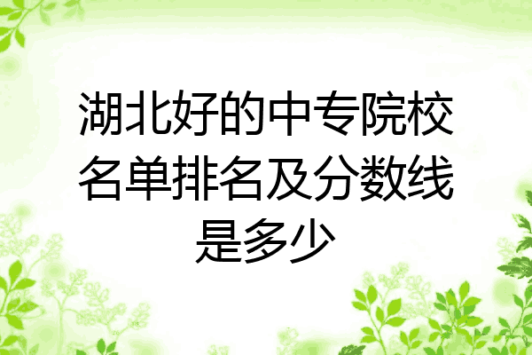 湖北好的中专院校名单排名及分数线是多少