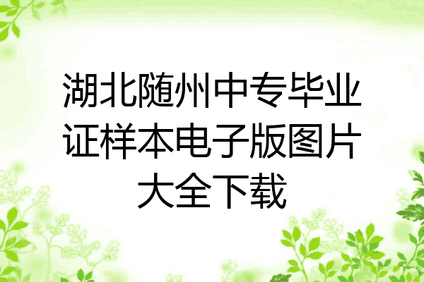 湖北随州中专毕业证样本电子版图片大全下载
