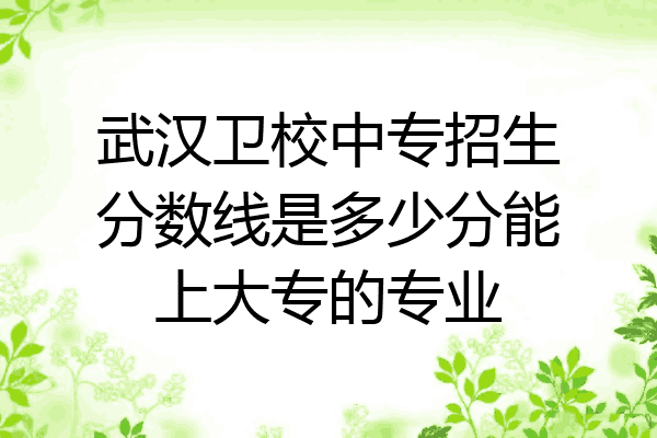 武汉卫校中专招生分数线是多少分能上大专的专业