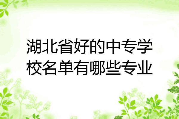 湖北省好的中专学校名单有哪些专业