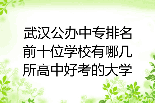 武汉公办中专排名前十位学校有哪几所高中好考的大学