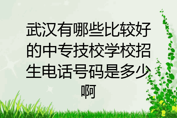 武汉有哪些比较好的中专技校学校招生电话号码是多少啊