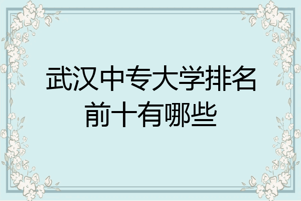 武汉中专大学排名前十有哪些