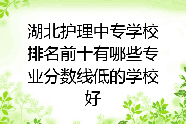 湖北护理中专学校排名前十有哪些专业分数线低的学校好