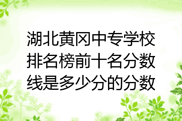 湖北黄冈中专学校排名榜前十名分数线是多少分的分数