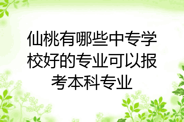 仙桃有哪些中专学校好的专业可以报考本科专业