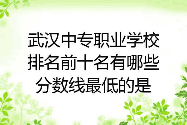 武汉中专职业学校排名前十名有哪些分数线最低的是
