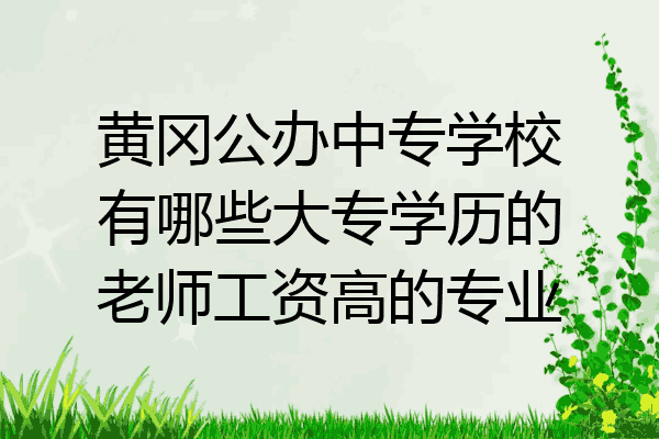 黄冈公办中专学校有哪些大专学历的老师工资高的专业