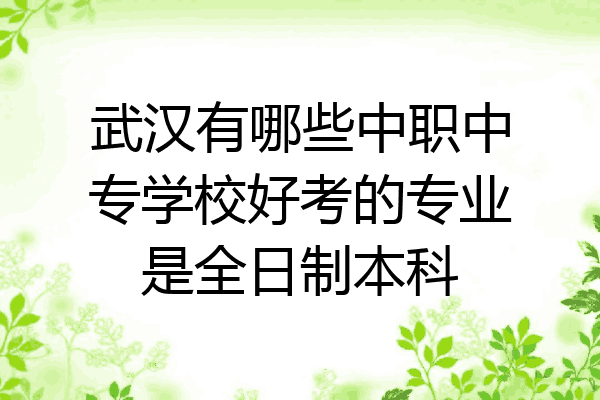 武汉有哪些中职中专学校好考的专业是全日制本科