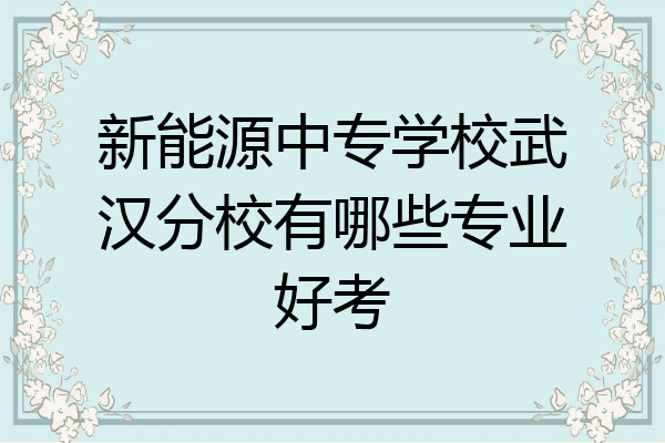 新能源中专学校武汉分校有哪些专业好考