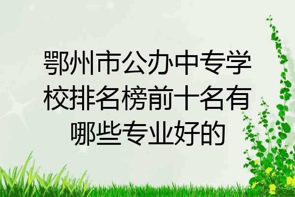 鄂州市公办中专学校排名榜前十名有哪些专业好的