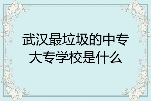 武汉最垃圾的中专大专学校是什么