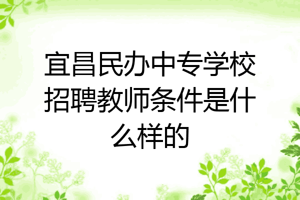 宜昌民办中专学校招聘教师条件是什么样的