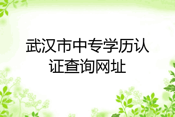 武汉市中专学历认证查询网址