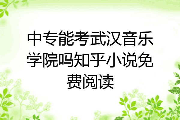 中专能考武汉音乐学院吗知乎小说免费阅读