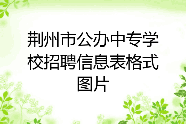 荆州市公办中专学校招聘信息表格式图片
